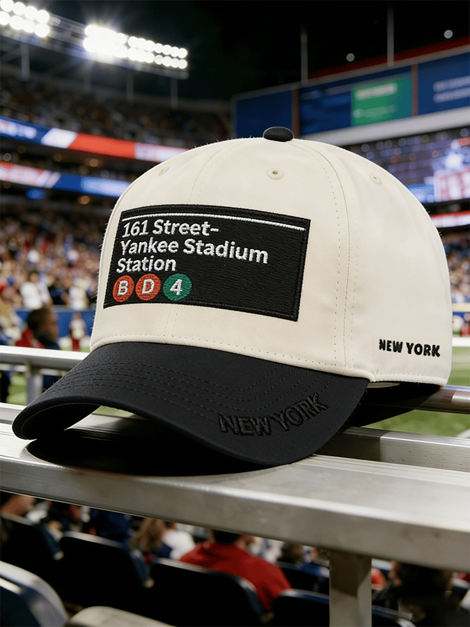 "Next stop: 161st Street-Baseball Stadium!" - Retro Baseball Cap