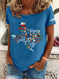 Women's Texas Stronger Than The Storm Print Crew Neck T-Shirt