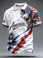 Men's Print Casual Polo Shirt