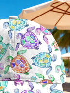 Retro Ocean Beach Colorful Sea Turtle Print Baseball Cap