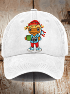Unisex Washed Cotton Puerto Rican Christmas Print Hat