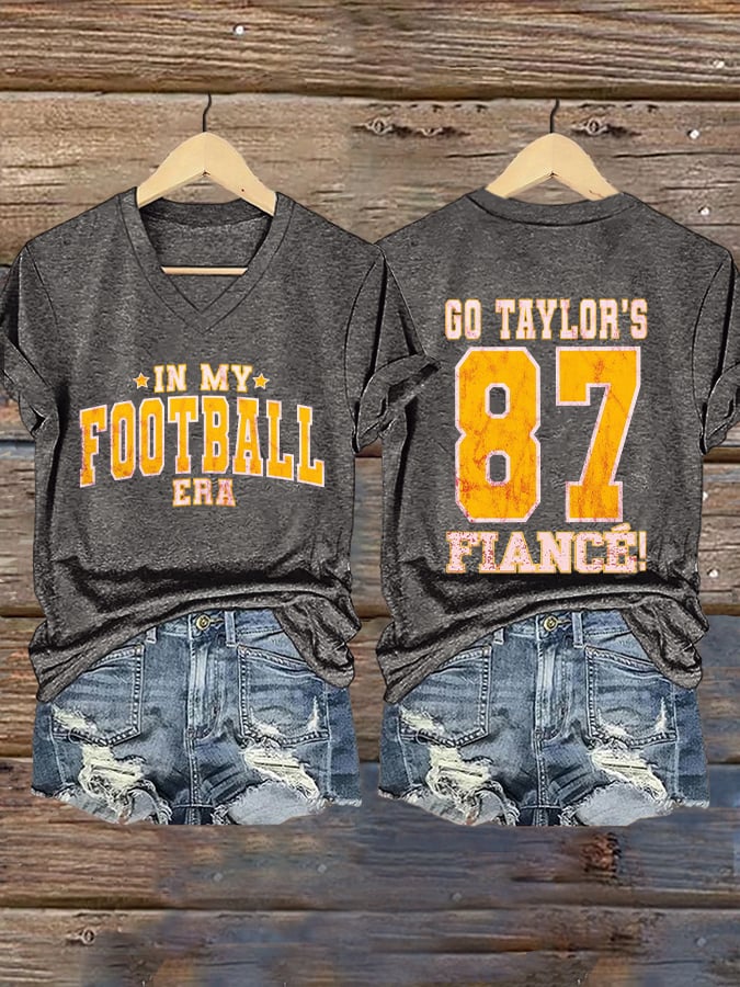 Women's In My Football Era Printed Casual T-Shirt