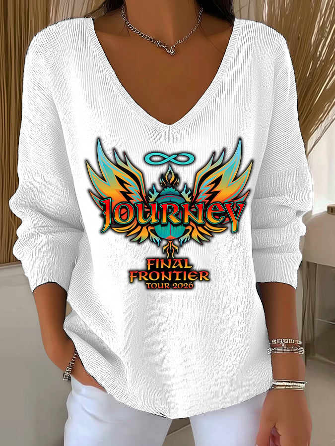 Women's Music Tour Print Round Neck Sweatshirt