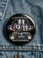 9/11 Memorial Printed Brooch