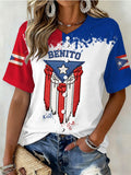 Women's Puerto Rico Baseball Printed Top