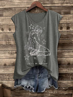 Women's Singer-Print Casual Vest