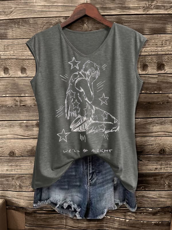 Women's Singer-Print Casual Vest