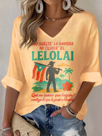 Puerto Rico colorful printed long sleeve top