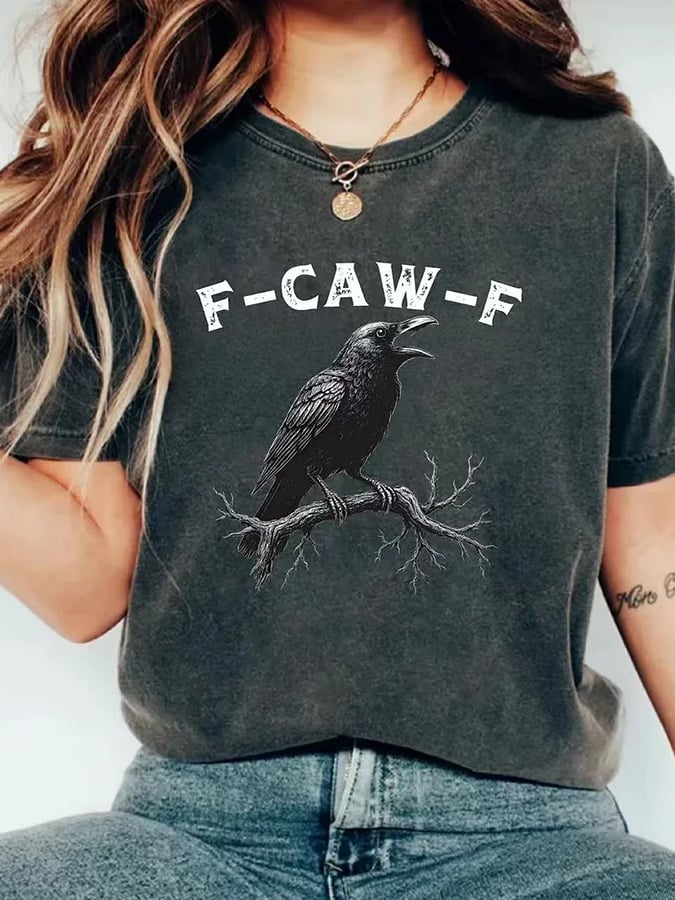 Women's F-Caw-F Crow Printed T-Shirt