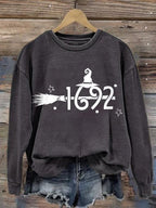 Women'S Halloween Witch 1692 Printed Sweatshirt