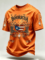 Men's Puerto Rico Halloween Printed Short-Sleeve T-Shirt