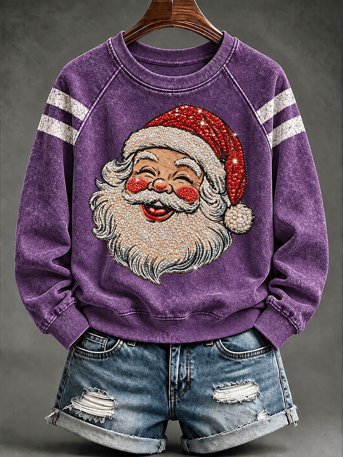 Women's Casual Christmas Print Long-Sleeved Sweatshirt