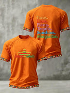 Men's Retro Cinco de Mayo Print Raglan Sleeve T-Shirt