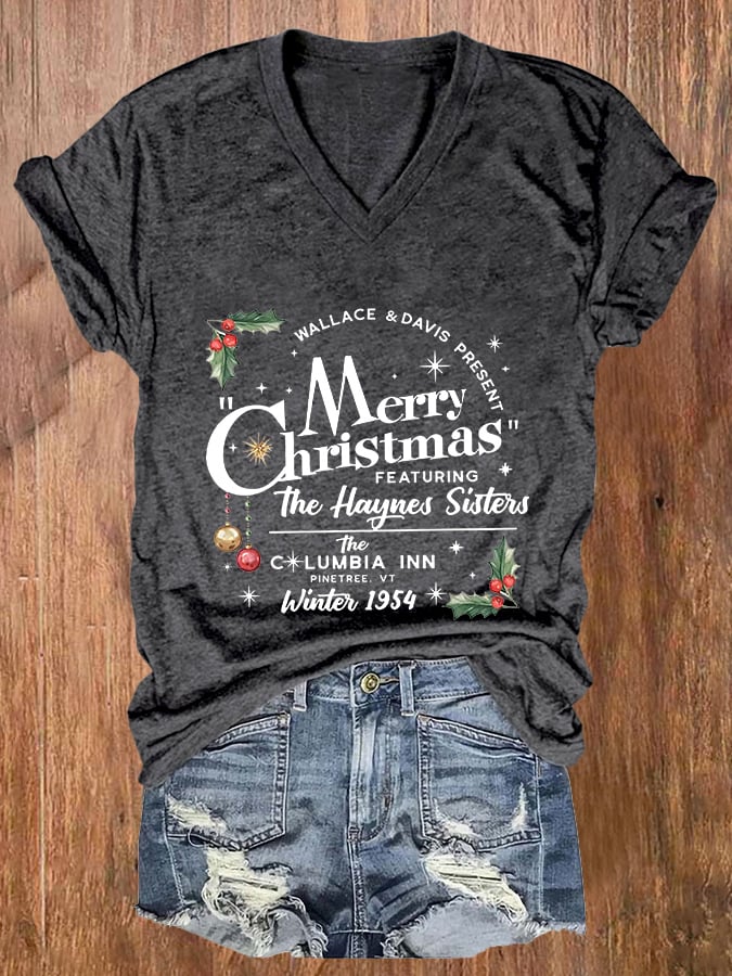 Women'S Merry Christmas Printed Casual T-Shirt