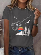 Women's Rustin In The Rain Print Round Neck T-Shirt