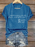 V-Neck Retro B.B I Am Not An Actress. I Can Only Play Me - On And Off The Screen Print T-Shirt