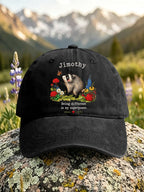 Retro Jimothy Raccoon Being Different Is My Superpower Print Baseball Cap
