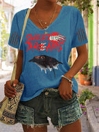 Women's Halloween Horror Nightmare Printed Casual T-Shirt