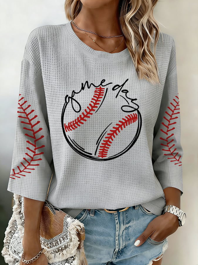 Women's Retro Baseball   Print Top