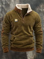 Men's Retro Comfort Zipper Plush Collar Sweatshirt