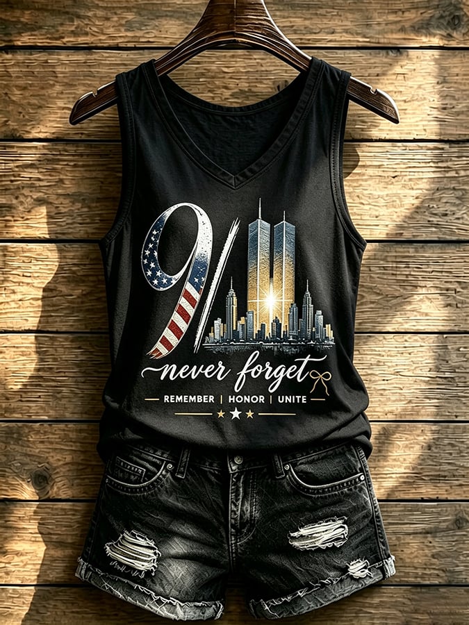 Women's Never Forget September 11 Print Vest
