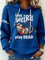 Women's Vintage Rock Tribute Print Hoodie