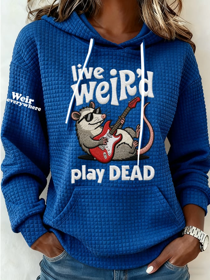 Women's Vintage Rock Tribute Print Hoodie