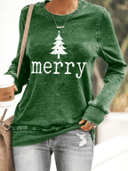 Women's Retro Christmas Print Sweatshirt