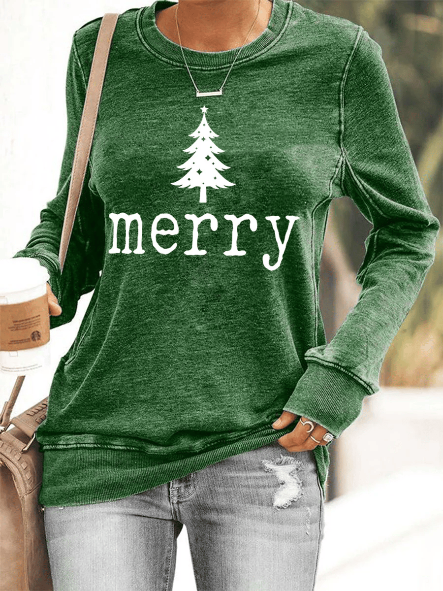 Women's Retro Christmas Print Sweatshirt