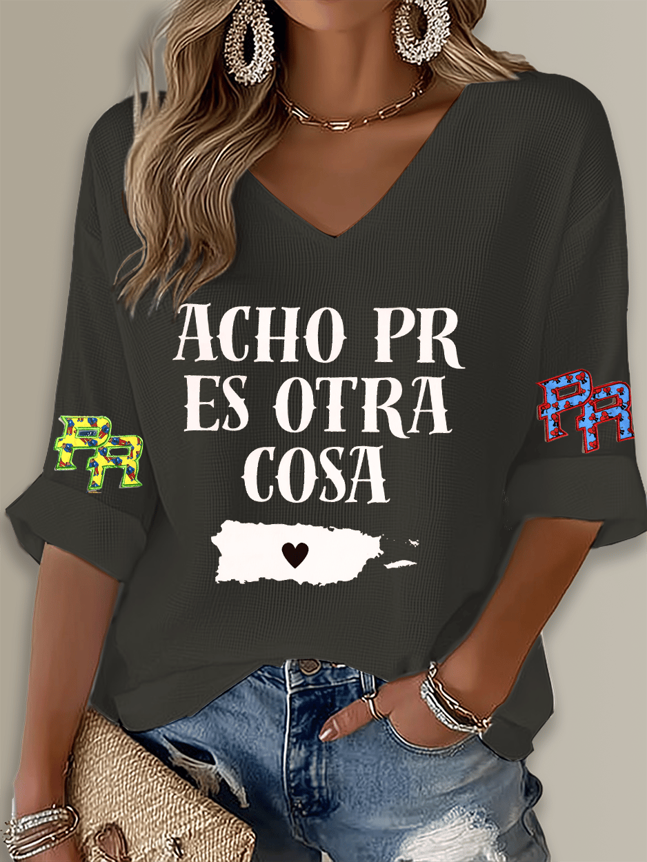 Puerto Rico Singer Boricua Printed Long Sleeve Top