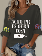 Puerto Rico Singer Boricua Printed Long Sleeve Top