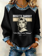 Retro B.B. And God Created Woman Print Sweatshirt