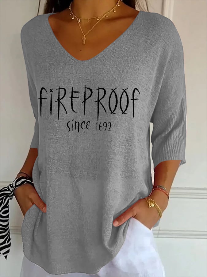 Women's Fireproof Since 1692  Print Casual T-Shirt