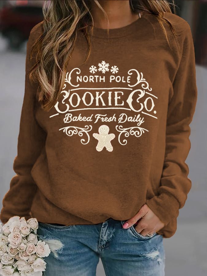 Women's Christmas Print Long Sleeve Sweatshirt