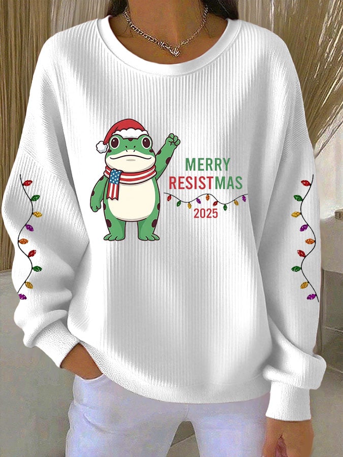 Women's Casual Print Long Sleeve Knit Top