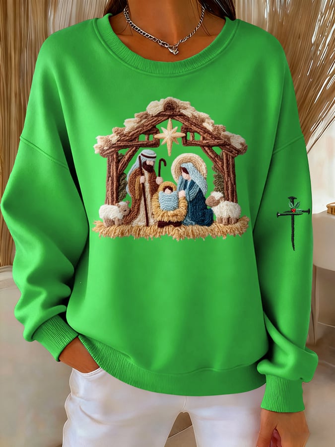 Women's Casual Nativity Sweatshirt