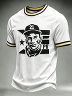 Men's Puerto Rico Baseball Print Short-Sleeve T-Shirt