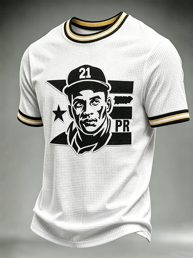 Men's Puerto Rico Baseball Print Short-Sleeve T-Shirt