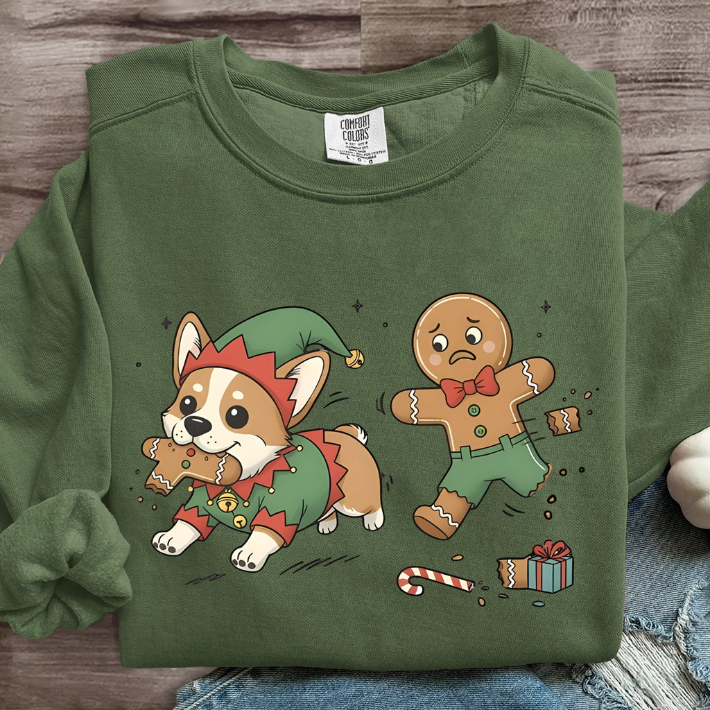 Funny Christmas Dog Art Print Sweatshirt