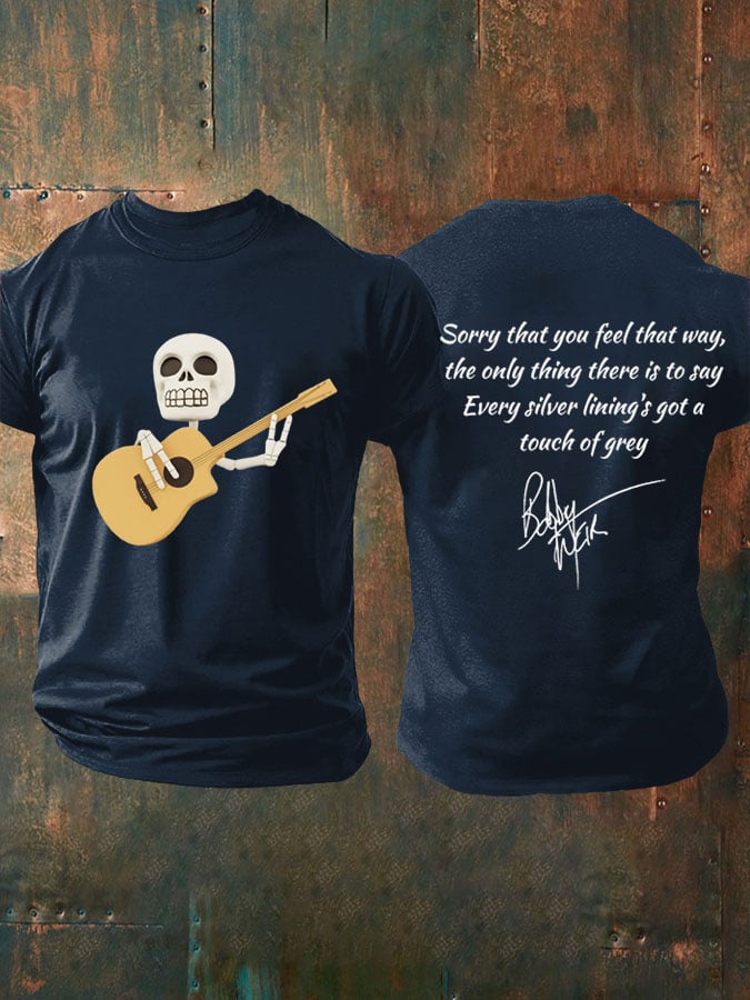 Men's Vintage Commemorative Rock Singer Print T-Shirt