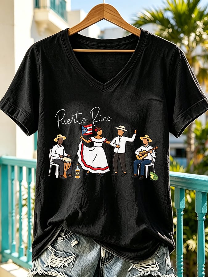 Women'S Puerto Rico Print T-Shirt