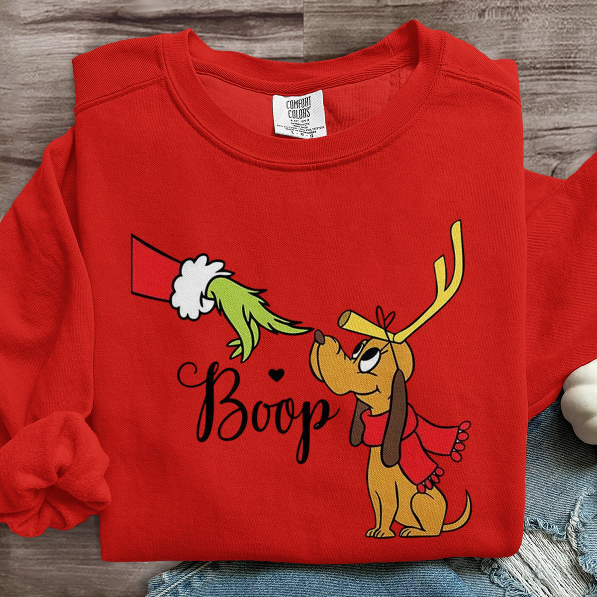 Boop Funny Dog Christmas Art Print Sweatshirt