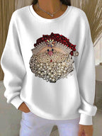 Women's Retro Christmas Print Round Neck Sweatshirt