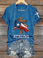 Women's Vintage Texas Strong Print T-Shirt