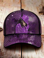 Unisex Retro Commemorative Baseball Cap: "King of Pop" Faux-Sequin Print Edition