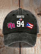 Puerto Rico Singer Benito Bowl Print Baseball Cap