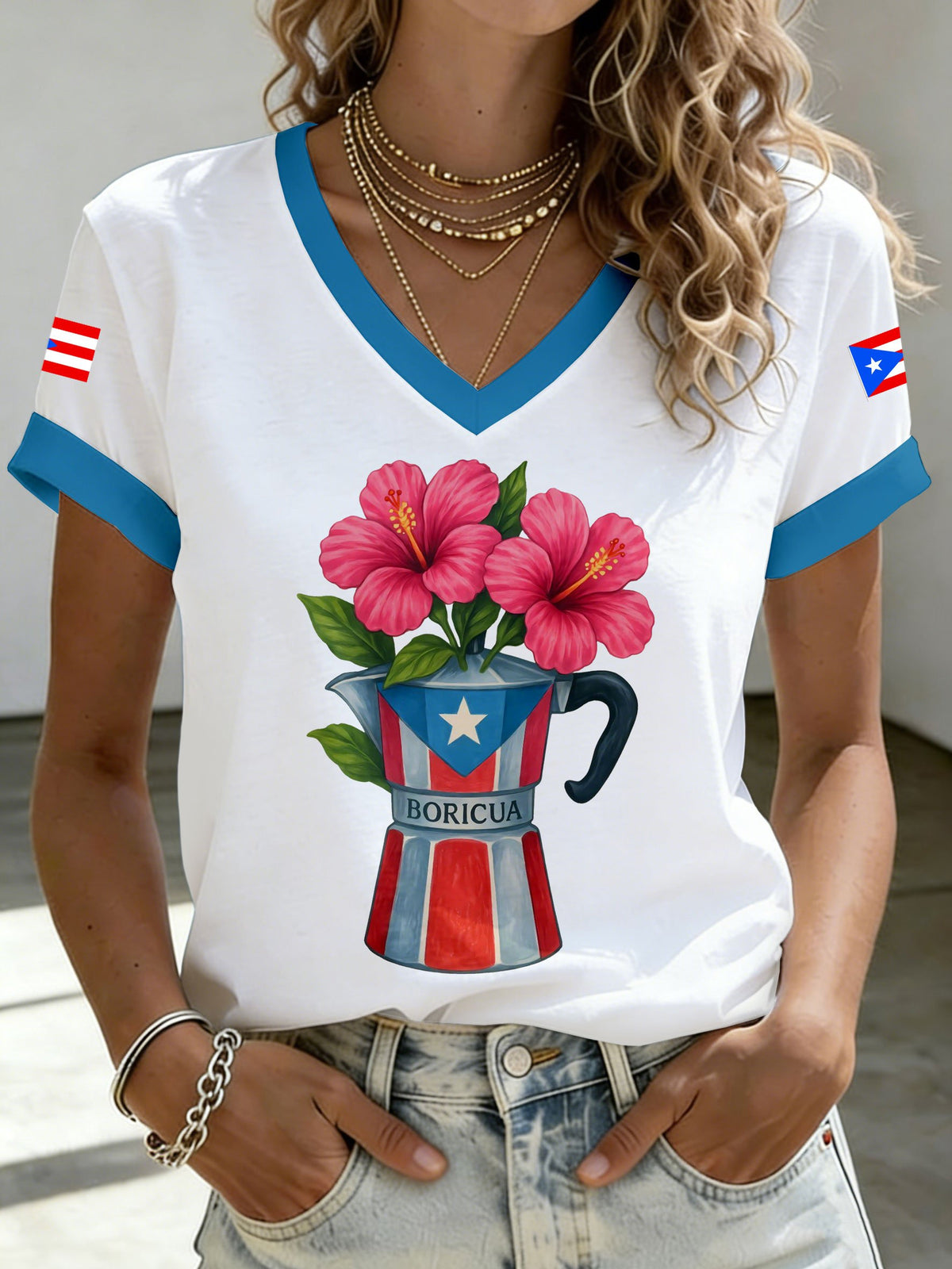 Women's Puerto Rico Art Printed T-shirts
