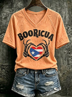 Women's Puerto Rico Halloween Print T-shirt