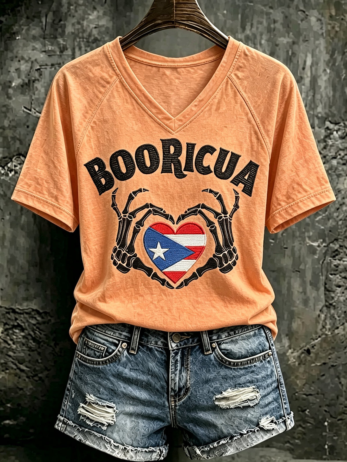Women's Puerto Rico Halloween Print T-shirt