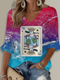 Puerto Rico Singer Benito Bowl Printed Long Sleeve Top